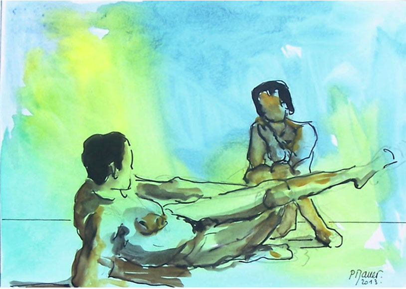 Encre et aquarelle / 70 x 50