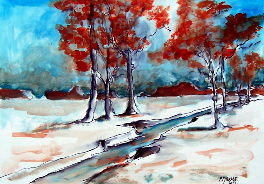 Encre et aquarelle / 70 x 50