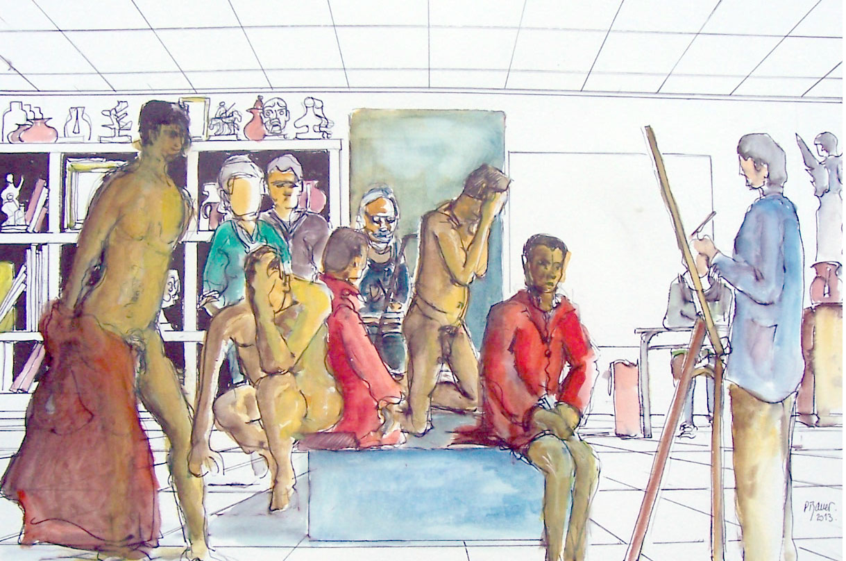 Encre et aquarelle / 70 x 50