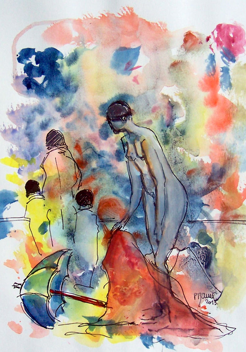 Aquarelle et encre