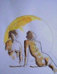 Nus / Aquarelle et encre / 30 x 45