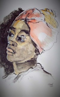 Portrait / Aquarelle et encre / 50 x 70