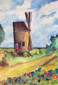 Le moulin / Aquarelle / 50 x 70