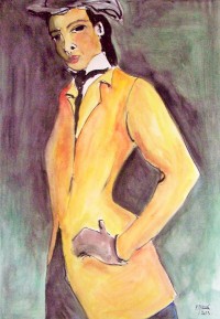 La veste jaune / Aquarelle / 50 x 70