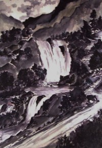 Cascades / Encre / 50 x 70