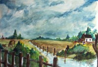 Le ruisseau / Aquarelle / 70 x 50