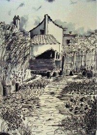 Le potager / Encre / 50 x 70