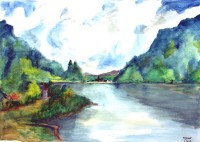 Rivière / Aquarelle / 70 x 50