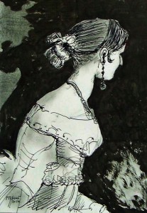 La marquise / Encre / 30 x 45