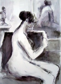 Modèle au repos / Encre / 50 x 70