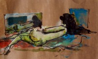 Nu / Acrylique sur papier kraft / 30 x 20
