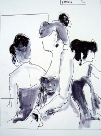 Trio / Encre / 30 x 50