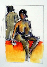 Entre deux poses / Aquarelle / 20 x 30
