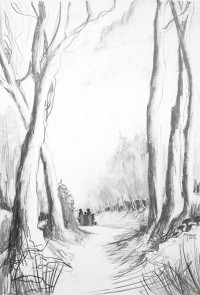 En forêt / Mines de plomb / 50 x 70
