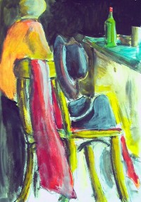 Nature morte à la chaise / Acrylique / 50 x 70