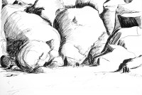 Chaos désertique / Encre / 70 x 50