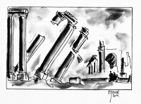 Séisme et chaos / Encre / 30 x 20