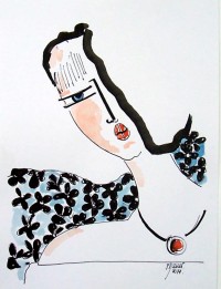 Profil / Encre et aquarelle / 20 x 30