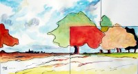 Paysage / Aquarelle / 50 x 30