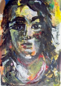 Portrait / Acrylique sur collages / 50 x 70