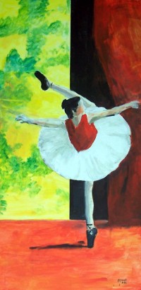 Danseuse / Acrylique sur panneau / 45 x 90