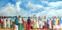Un jour de régates / Acrylique sur panneau / 90 x 45