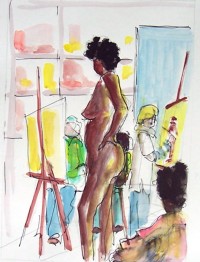 La pose 3 / Aquarelle / 20 x 30