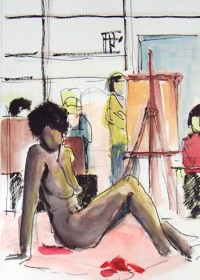La pose 2 / Aquarelle / 20 x 30