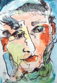 Portrait / Aquarelle et encre / 30 x 50