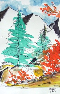 Paysage / Encres / 20 x 30