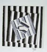 Composition / Encre et collage / 30 x 30