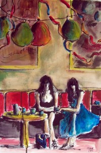 Au bal / Aquarelle et gouache / 65 x 50