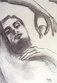 L'endormie au parfum / Mines de plomb / 65 x 50