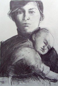 Maternité / Mines de plomb / 65 x 50