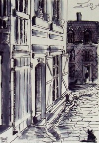 La ruelle / Encre / 40 x 30