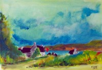 Au bord de l aber / Aquarelle et gouache / 30 x 40