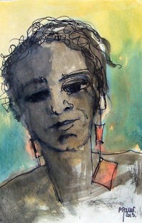 Portrait/ Aquarelle et encre / 40 x 30