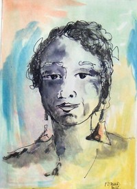Portrait/ Aquarelle et encre / 40 x 30