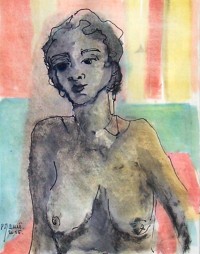 Nu/ Aquarelle et encre / 40 x 30