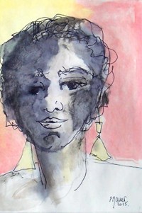 Portrait/ Aquarelle et encre / 40 x 30