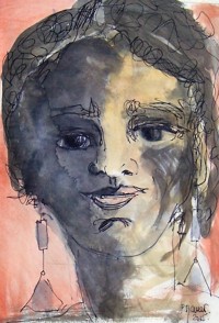 Portrait/ Aquarelle et encre / 40 x 30