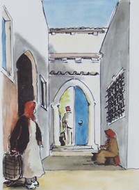 L entrée / Encre et aquarelle / 40 x 30