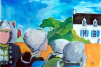 Les bretonnes / Aquarelle et gouache / 50 x 65