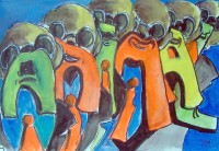 Animal: Les pilotes / Acrylique / 50 x 65