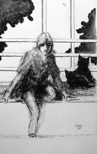En bonne compagnie / Encre / 65 x 50