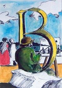 Logo Pierre Bauer / Aquarelle et encre / 40 x 30