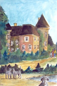 Les gardiens du manoir / Encre et aquarelle / 50 x 70