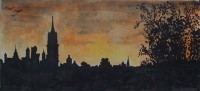 Au crépuscule / Aquarelle et encre / 40 x 30