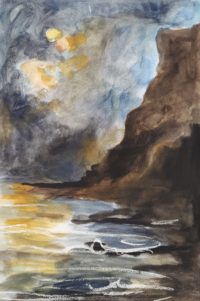 Coucher sur la cote / Encre et aquarelle / 50 x 70 