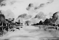 Calme du fleuve 2 / Encre / 70 x 50 